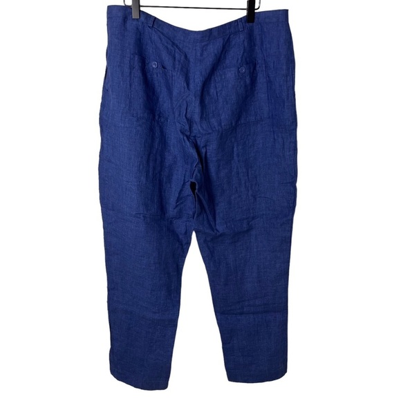 Elk Flyte Linen Pants Blue Size 10 Straight Leg Women’s - Picture 4 of 8